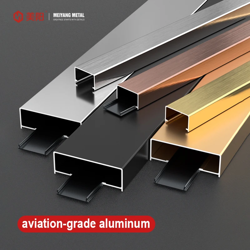 Hot sales high quality Tile Trim U-shaped slotted edges Metal Floor Aluminum Alloy Edge Trim profile U Shape Tile Trim