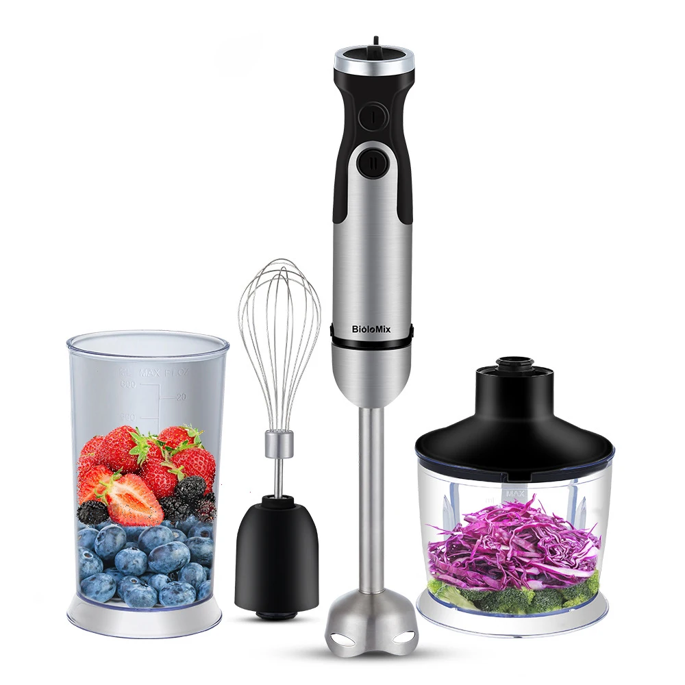 4-in-1 Stainless Steel 1100W Immersion Hand Stick Blender Mixer Vegetable Meat 