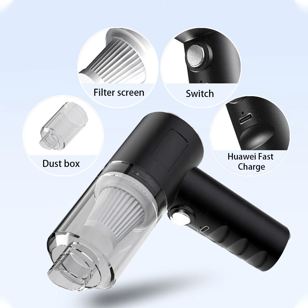Portable Cordless Handheld Car & Home Dual-Use Mini Vacuum Cleaner with 5500Pa Suction and 1200mAh Battery - view 5