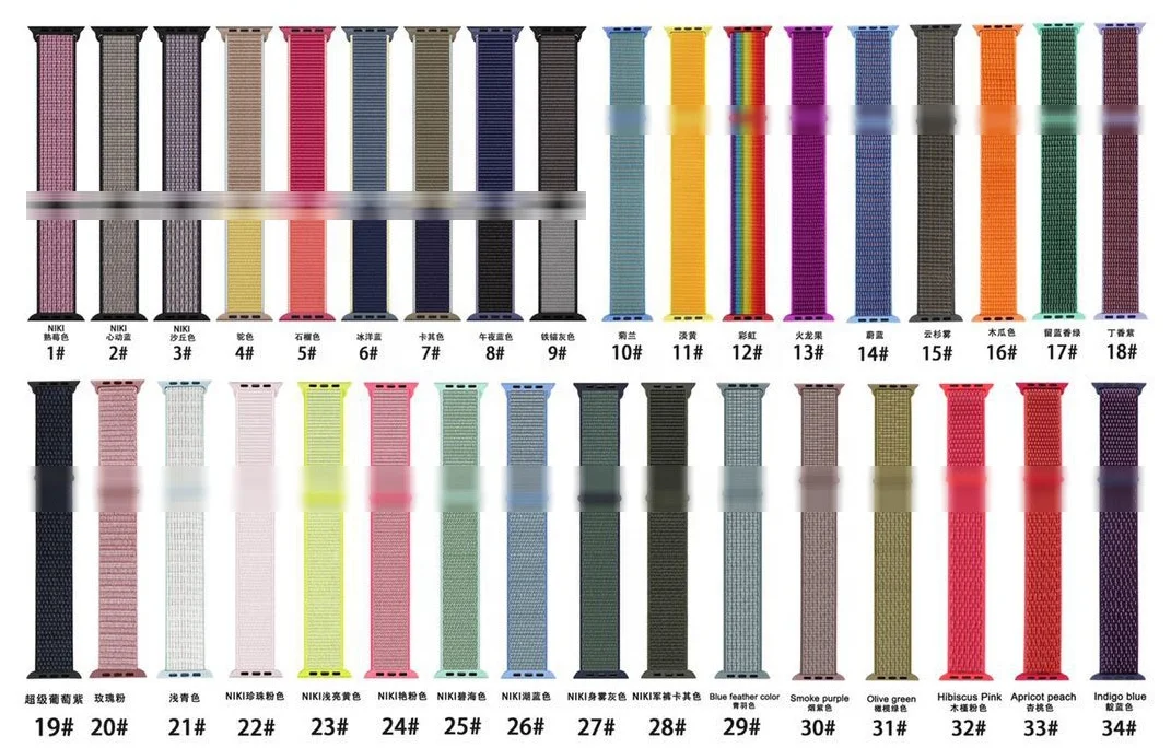 Nylon Loop Sport Band For Apple Watch Breathable Nylon Loop Watch Strap For Iwatch Series 9 8 49MM