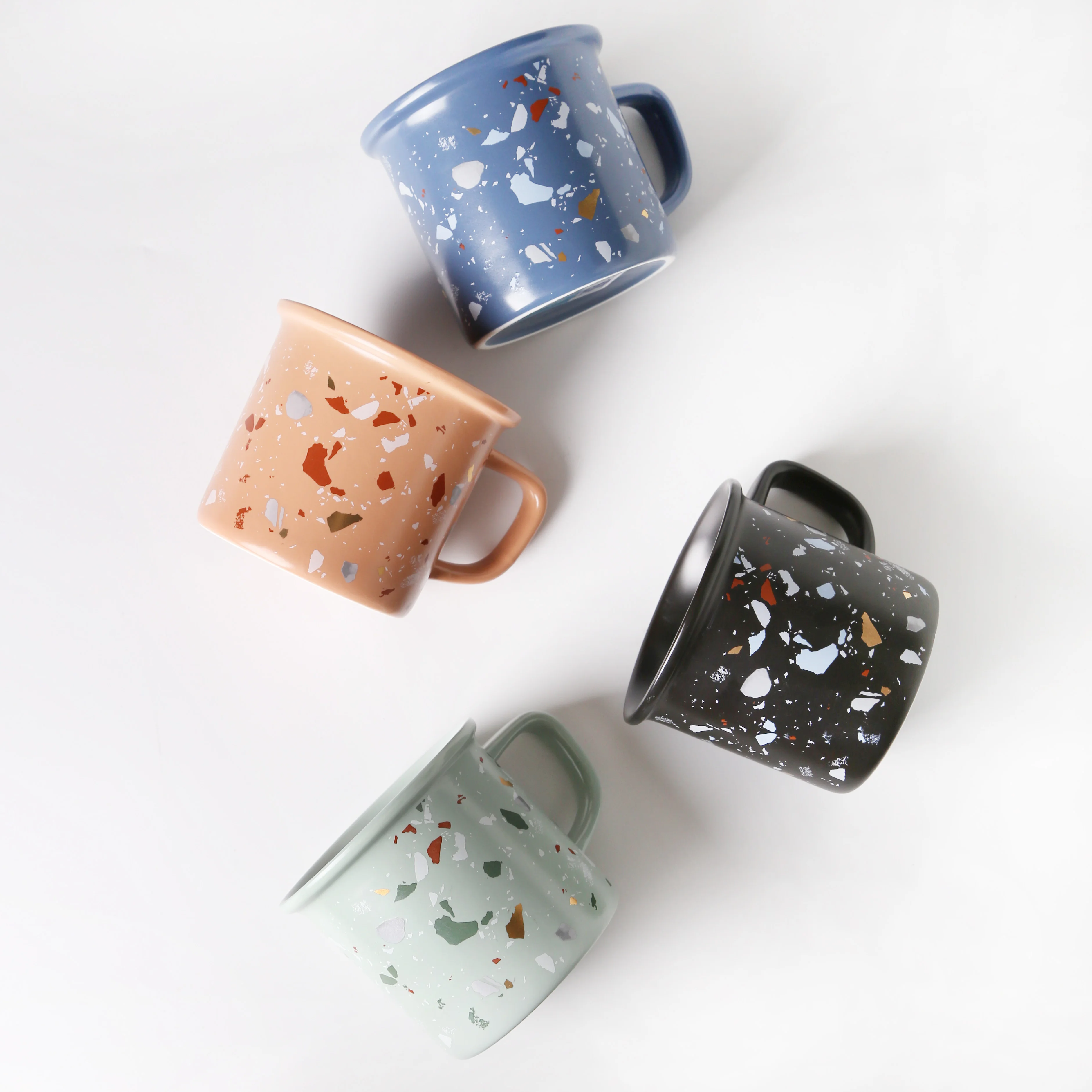 Nordic Style Ceramic Mugs With Triangular Handles – Terra Powders