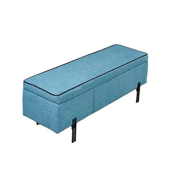 Modern design shoe stool with shoe changing seat,used for living room outdoor long bed end storage cabinet rectangular footstool