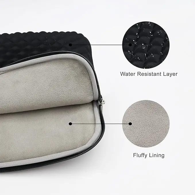 product laptop sleeve diamond foam shock resistant padded case fluffy lining protective carrying bag for 14 notebook computer tablet-30