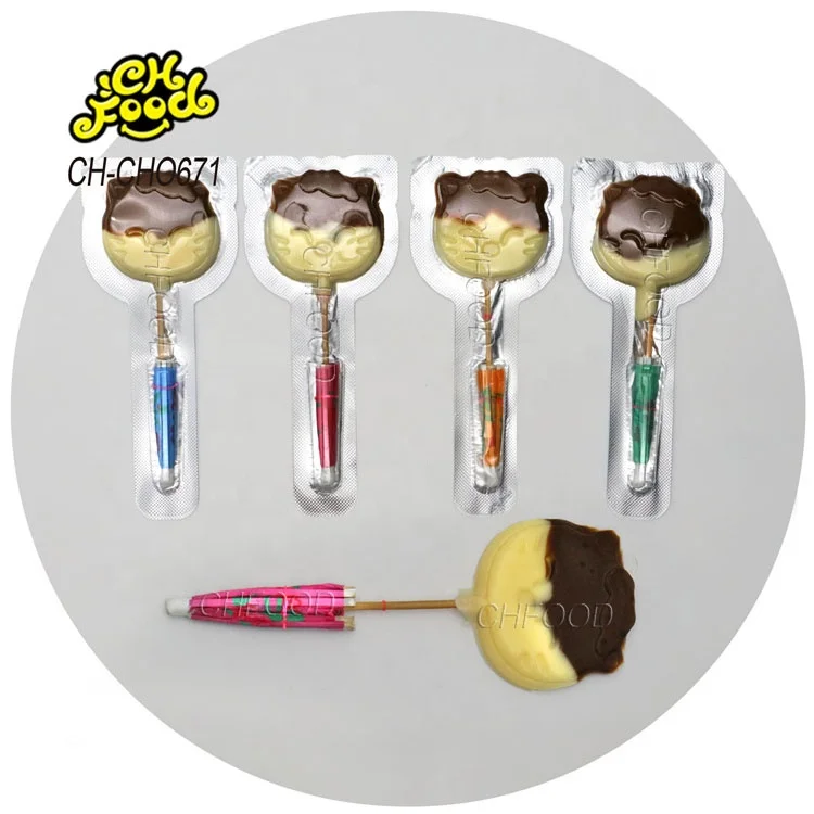 OEM Mini Paper Umbrella Toy with Milk Chocolate bar for Kids Wholesale Halal Chocolate Sweet Candy