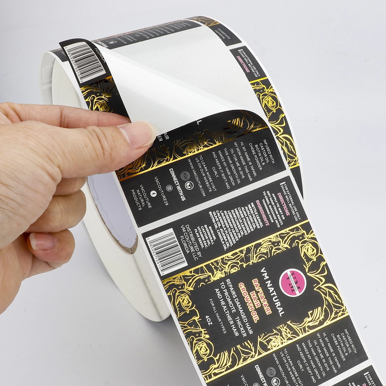 Alibaba.com: Custom waterproof adhesive vinyl gold foil printing private logo packaging sticker ...