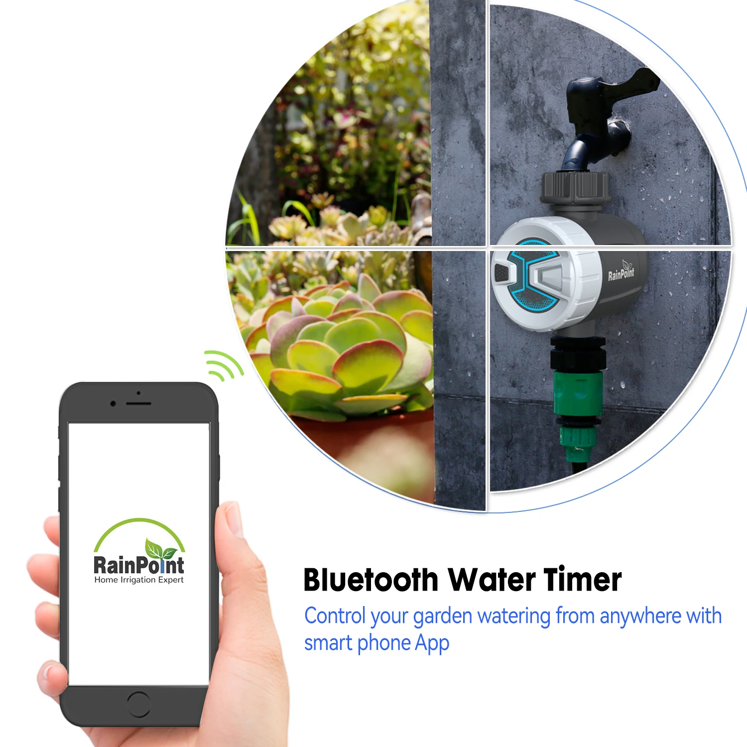 BT Automatic Water Timer Mobile APP Control IP54 Waterproof Garden Lawn Hose Faucet Water Timer