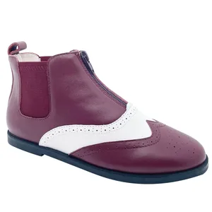 OEM ODM Custom Brand Shoes Fashion Trend Genuine Leather Casual Boots for Ladies