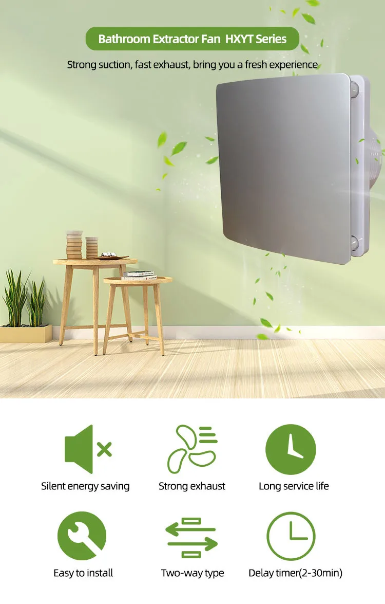 Low-noise Bathroom Exhaust Fan, SEICOI, ABS, 100mm/4", IPX4 - detail 4