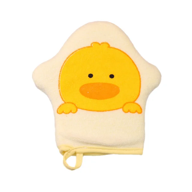 Cute Cartoon Baby Shower Sponge Towel Baby Soft Bath Cotton Baby Bath Sponge Gloves