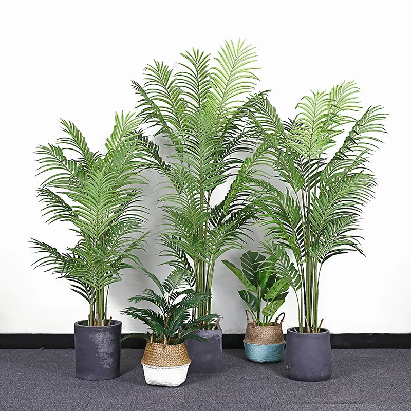 Nordic Home Decor Interior Fake Areca Palm Trees Fireproof Plastic Fern