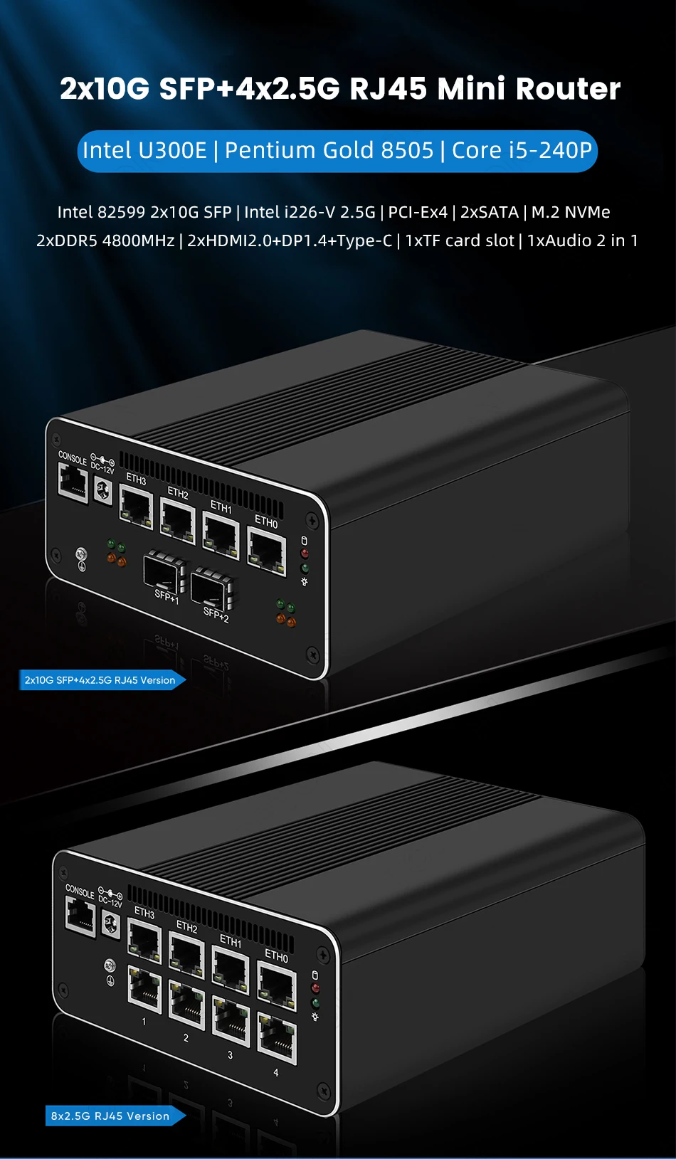 13th Gen Intel Soft Router - 2x10g SFP, 4x Intel I226-V