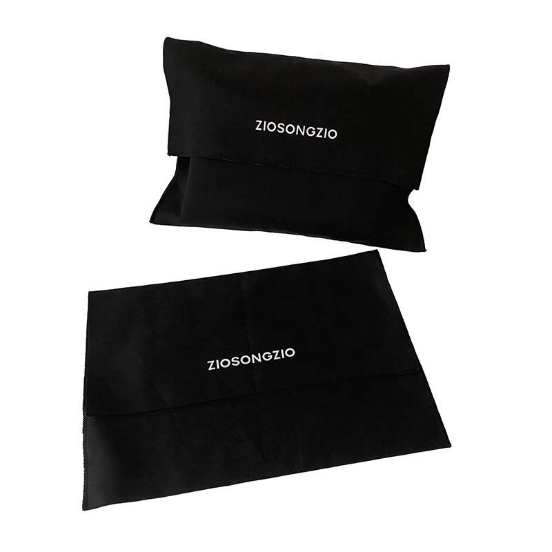 Free Sample Black Cotton Fabric Envelope Handbag Dust Bag Canvas Flap Shoes Pouches