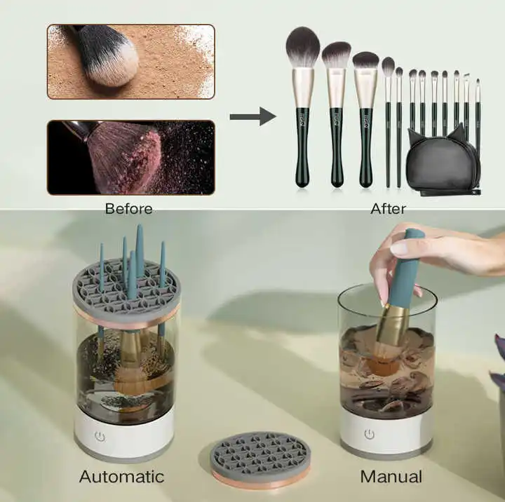 Fast Instant Electric Makeup Brush Cleaner Machine Automatic Brush Cleaner Spinner Tool USB Power Source for Household Use
