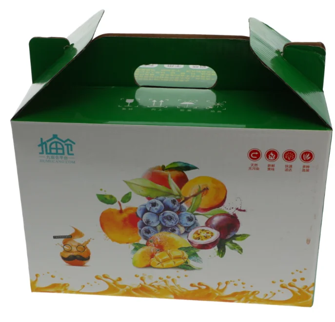 
Красивая Экологически чистая Складная гофрированная упаковка для пищевых продуктов, картонная коробка из переработанной бумаги, Подарочная коробка для фруктов 