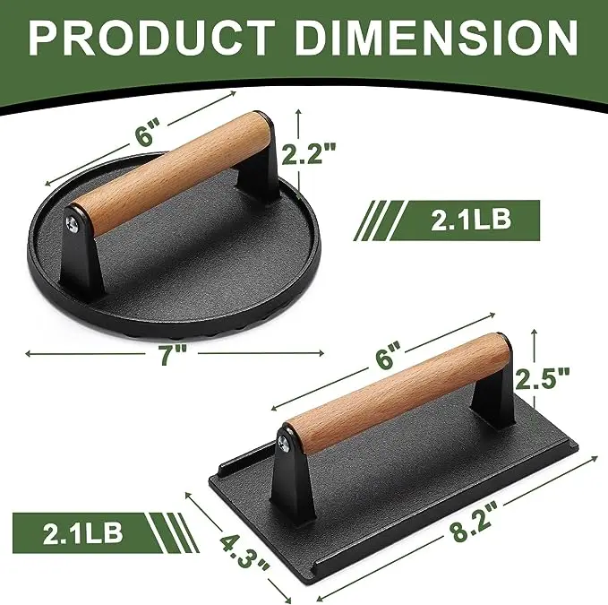 Cast Iron Burger Press Set Of 2 Smash Burger Press Custom Or Standard