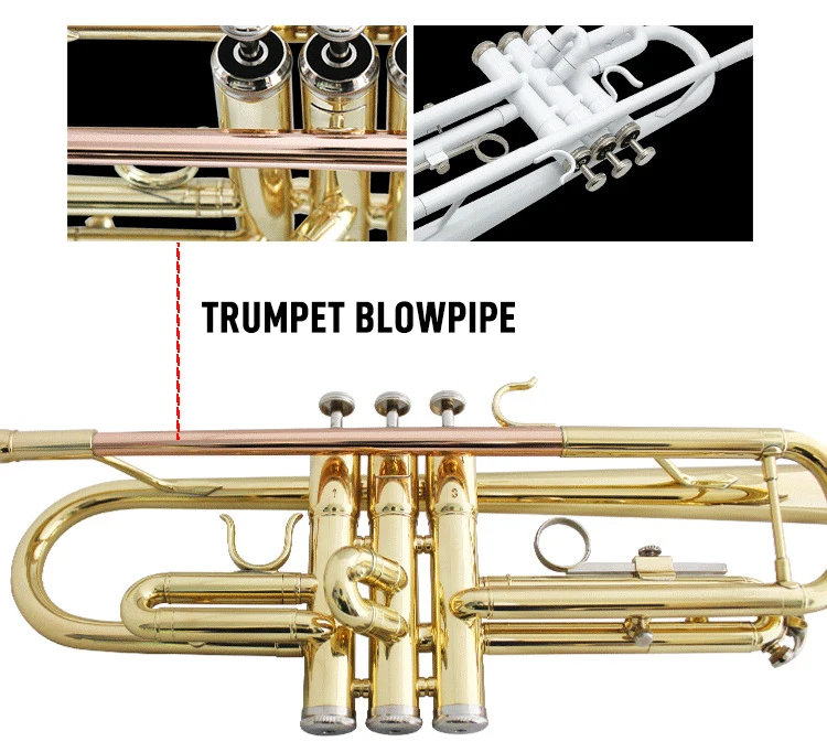 Wholesale Cheap Professional Musical Instruments Tp Gold Lacquer Brass