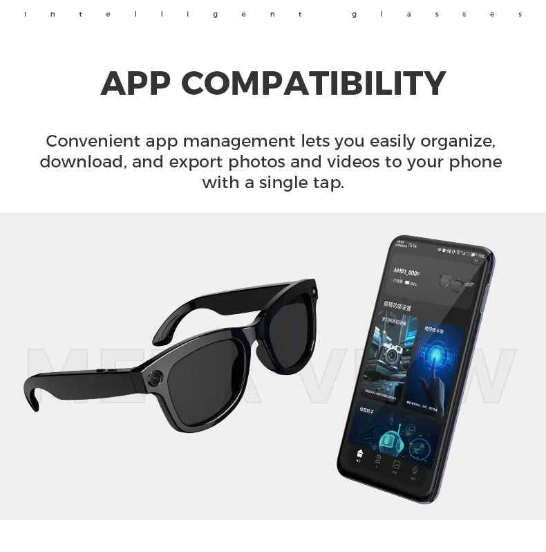 M01 Smart AI Camera Glasses 500w HD Camera Anti-Shake Record ENC AI Translation WIFI Sunglasses Smart Intelligence Headset 2025