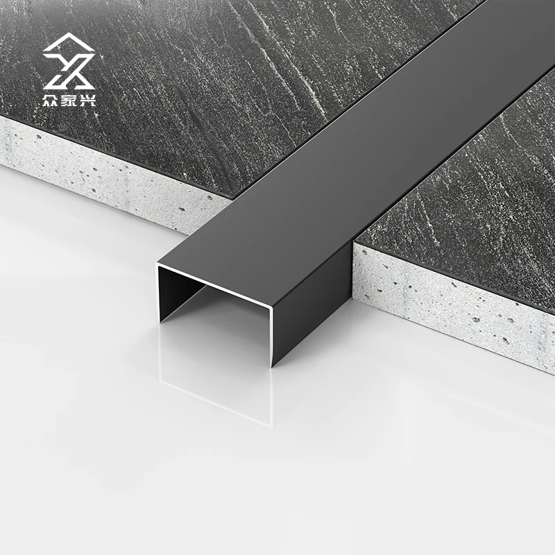 Tile Accessories Corners Tile Trim Metal Floor Transition Aluminum Alloy Edge Trim profile U Shape Tile Trim details