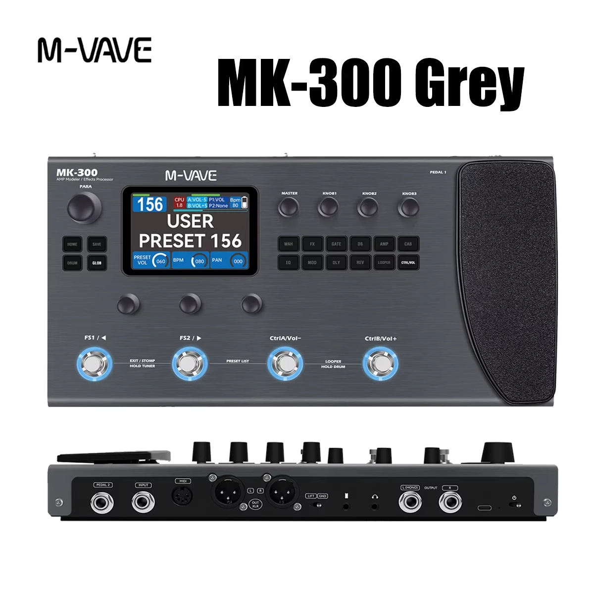 M-VAVE MK-300 Guitar Effects Processor - 120 AMP/CAB Models