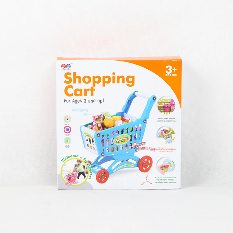 Шоппинг обучающие игрушки для детей ролевая Тележка покупок еда овощи