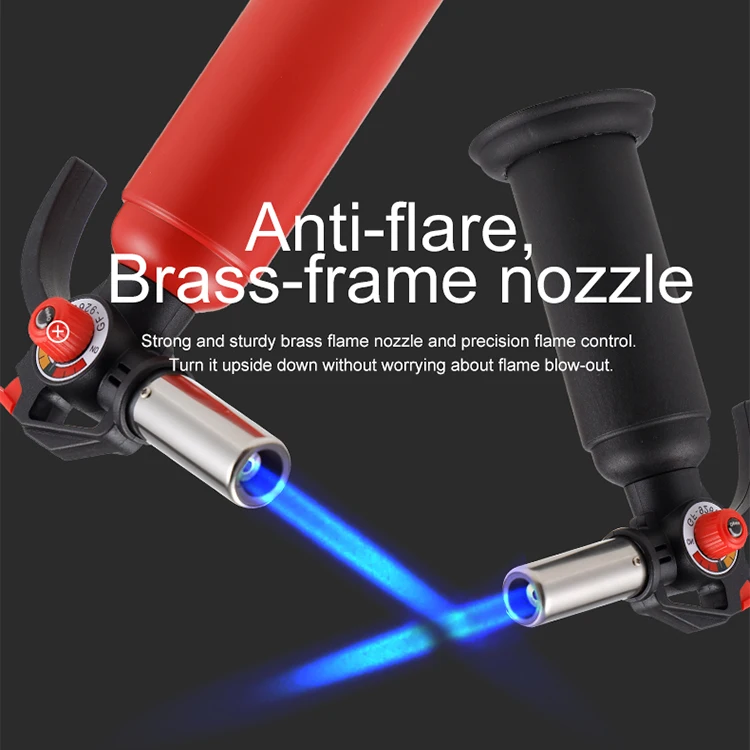 GF-9263 Camping Wholesale Custom 1300c Handheld Fire Extinguisher Shape Big Butane Torch Kitchen Blow Lighter Refillable