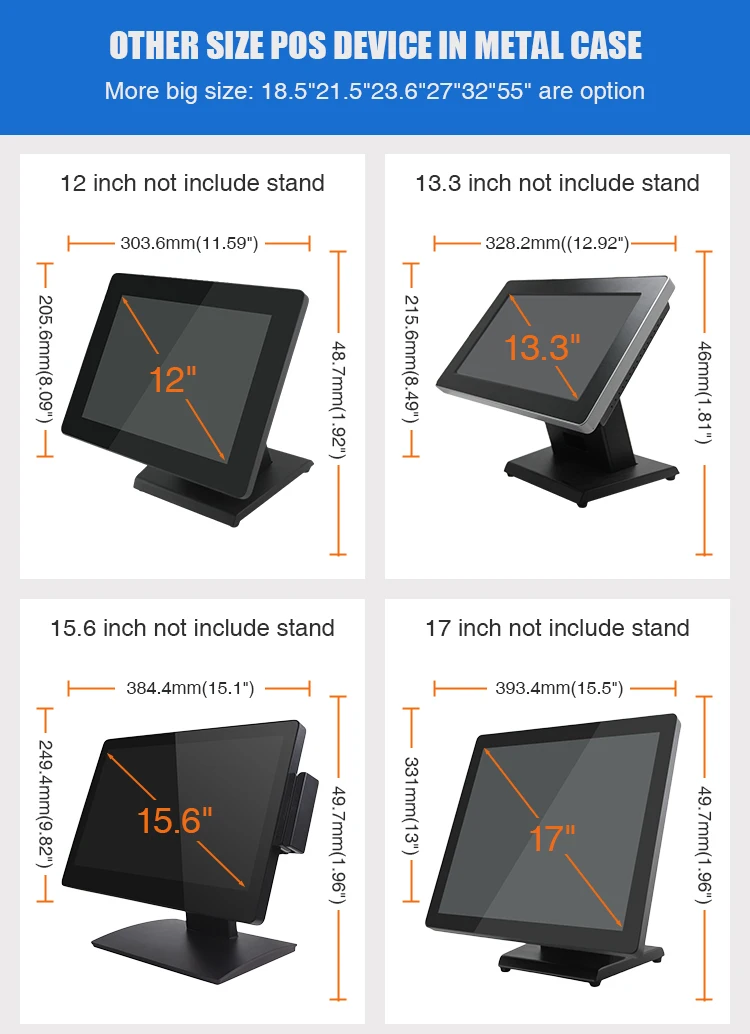 15 Inch Dual Core Touch Screen POS All in One PC - 1 Year Warranty