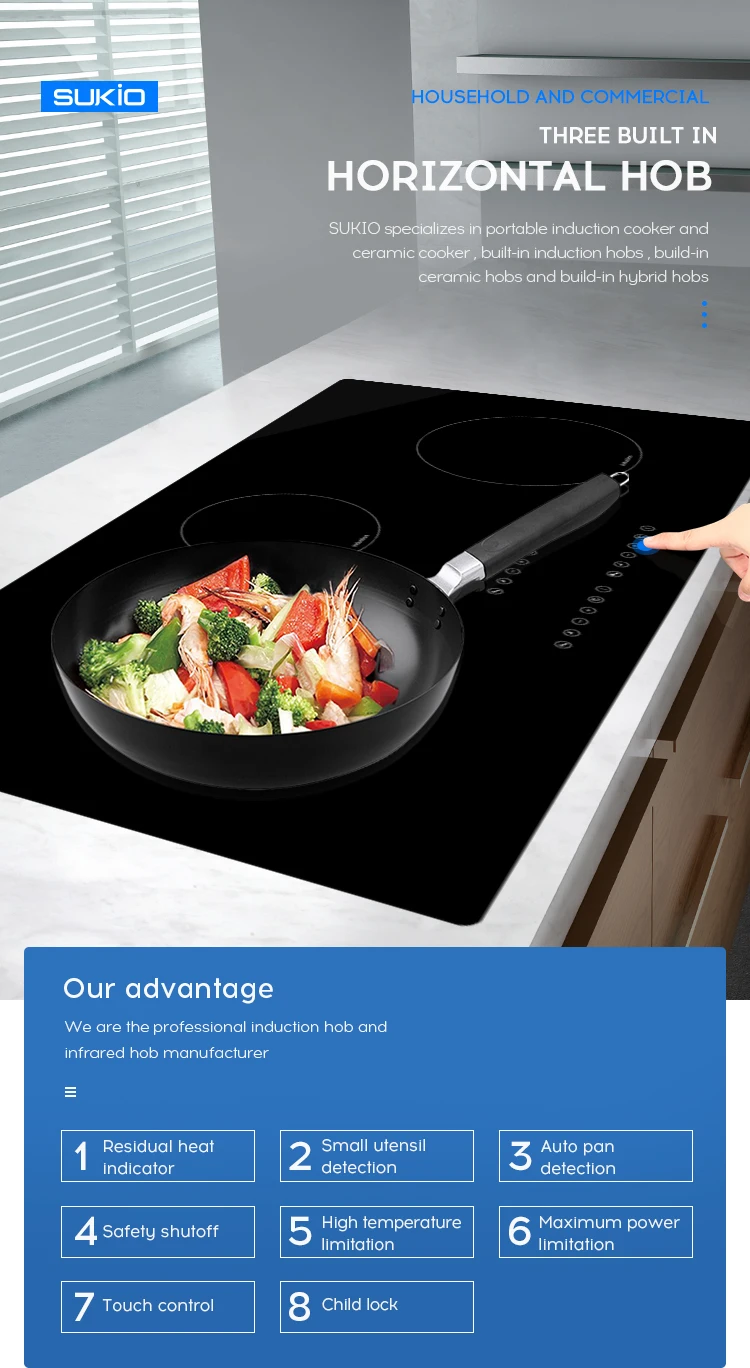 Home Cooker Three Built in Horizontal Induction Stove Kitchen Induction Cooktop