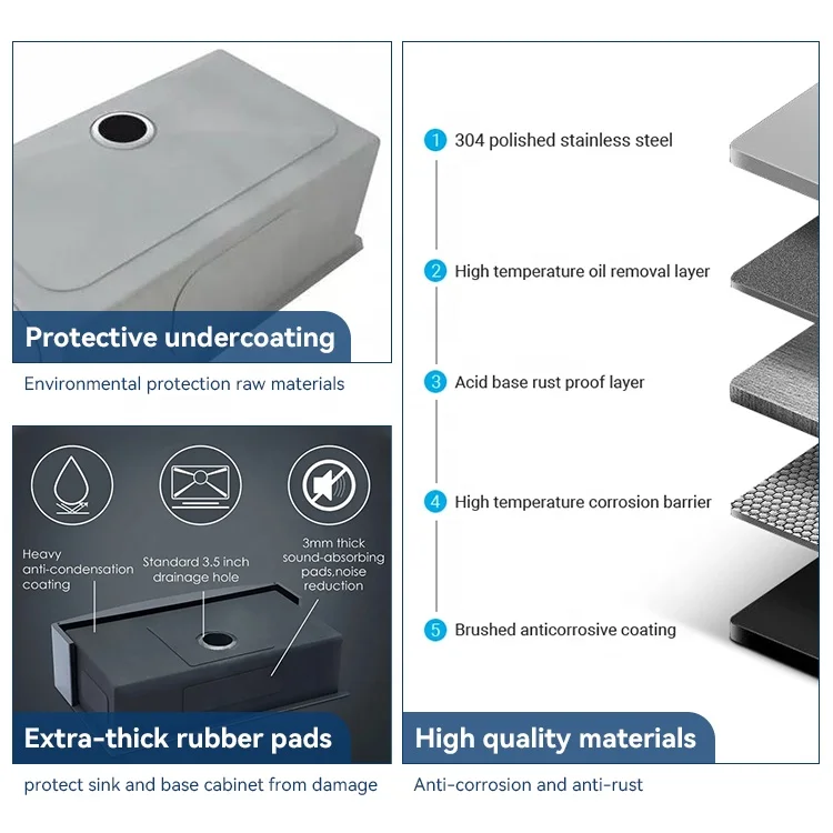 Unique Hand Made Kitchen Sink Small Corner Kitchen Sink Fregadero De Cocina Outdoor Laundry Machine Smart Kitchen Sink with Tray
