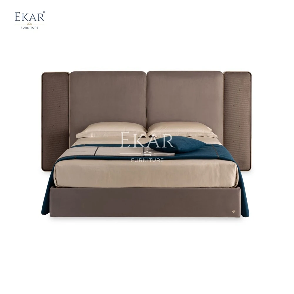 Ekar Furniture Modern Crystal Steel Bed Elegant and Durable Metal Frame Upholstered Luxury Bedroom Furniture