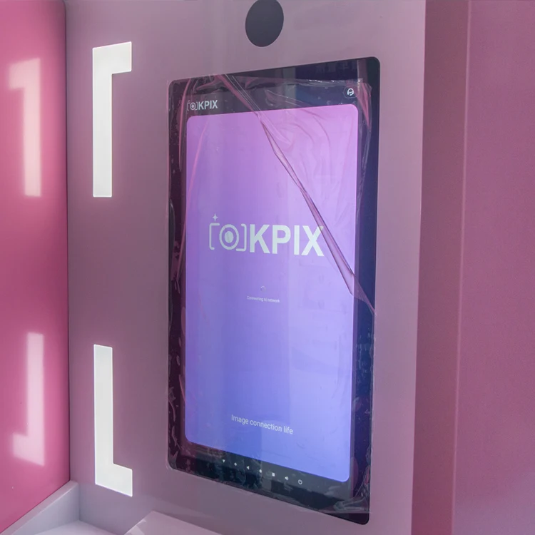 JLJ Support Customization Self-service Instant Photobooth Purikura with Built in Camera pink Photo Booth