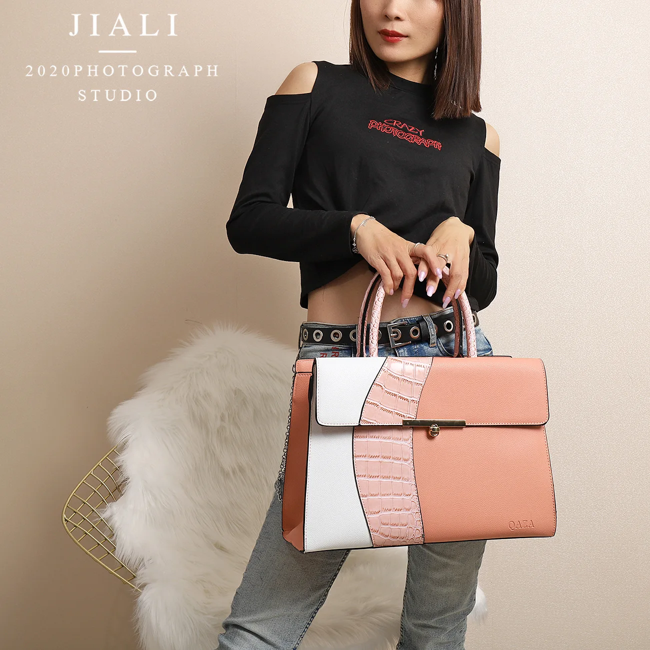 Real Winter 2020 Contrast Color Women's Handbags Designer Bags Women Famous Brands Silver Wr38