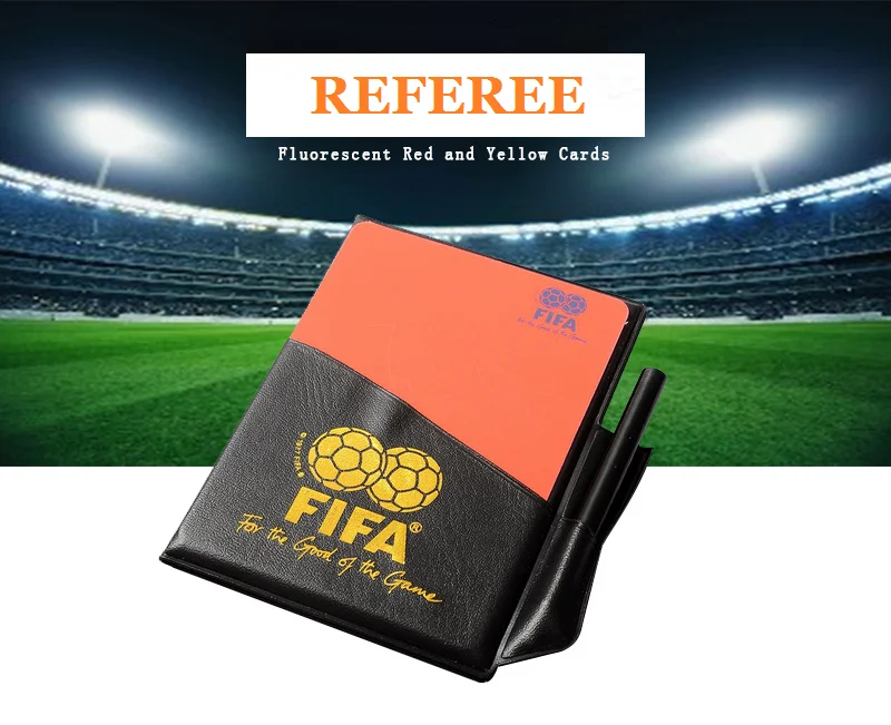 Referee Cards Red/Yellow Football Sport Wallet Notebook Soccer Pencil Refs H4S4 
