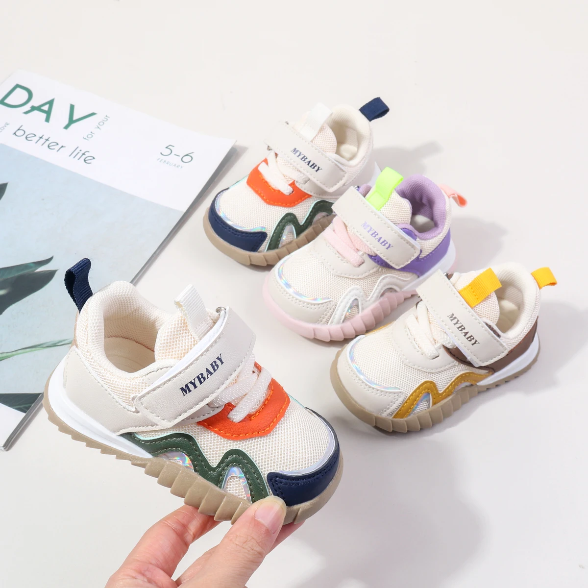 2025 New Unisex Baby Sneaker High Quality PU TPR Sole Anti-Slip Pre-Walk Shoes 0-15 Months Breathable Pre-Walk Flat Spring