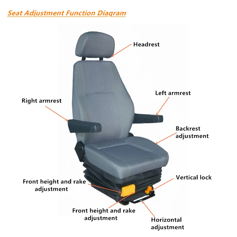 Classic Driver Seats Compressor Suspension Driver Seats Pneumatic Truck