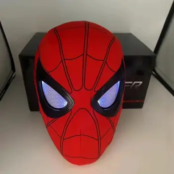 Super quality  smart spider man mask with glowing wink eyes remote ring control