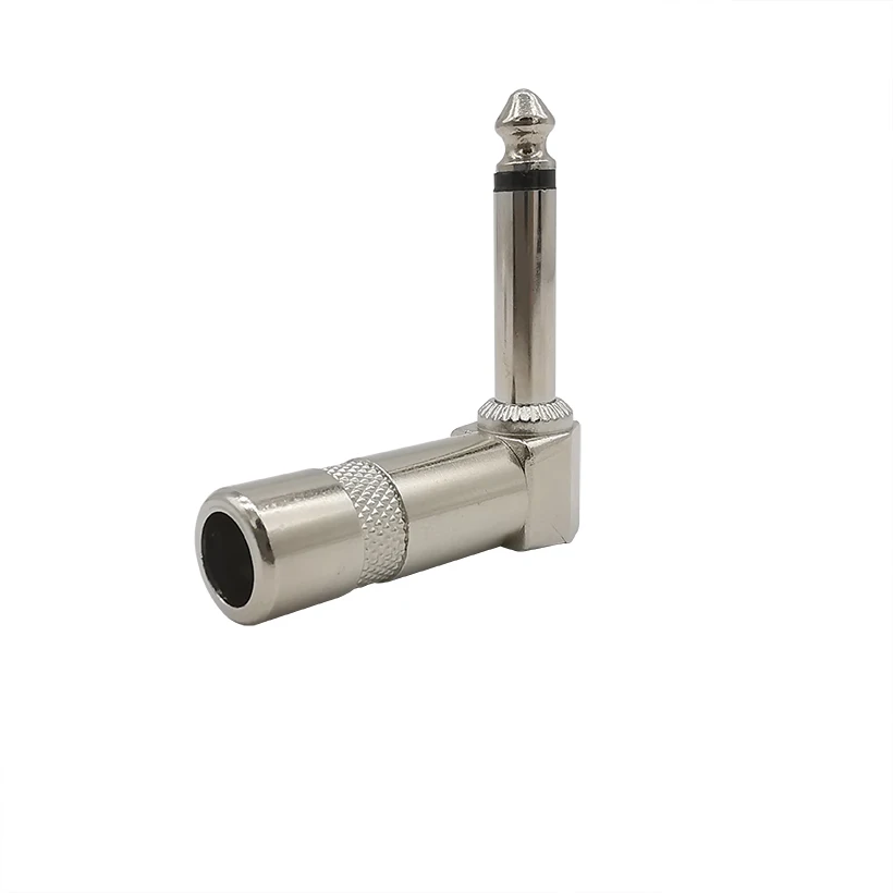 qtx 757.025UK - Spina mono ad angolo retto da 6,3 mm a presa fono RCA qtx 757.025UK - Spina mono ad angolo retto da 6,3 mm a presa fono RCA