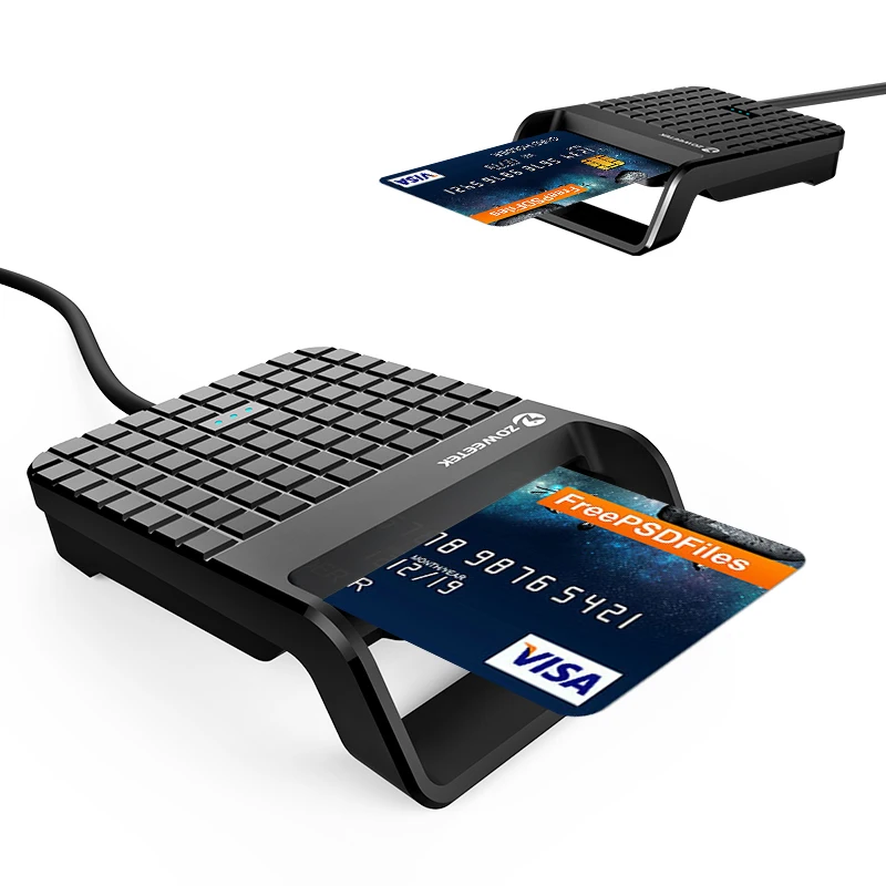 ZOWEETEK считыватель смарт-кредитных карт ZW-12026-5 USB 2 0 общий доступ устройство для чтения ATM IC/ID записи кредитных