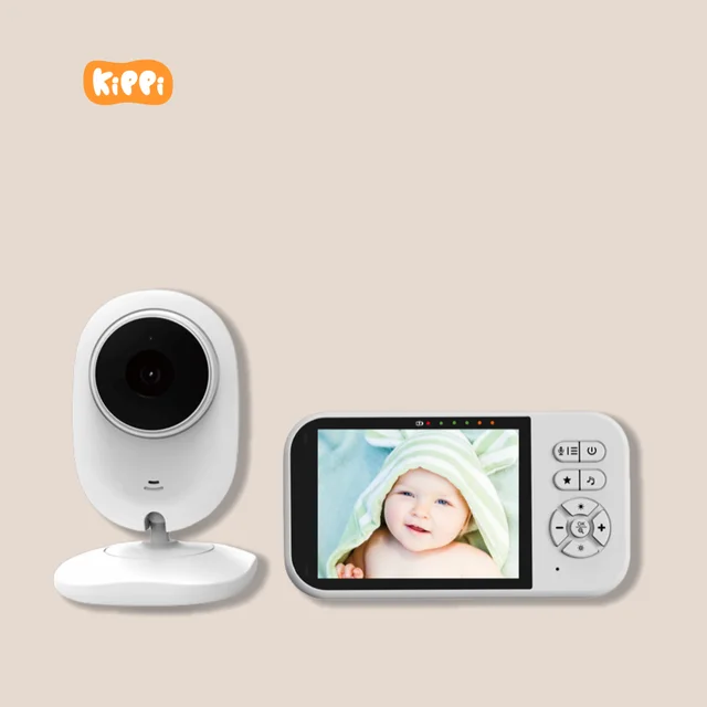3.5-Inch Screen Baby Monitor with Two-Way Audio Sound Monitoring Scheduled Feeding Lullaby Playback Infrared Night Vision