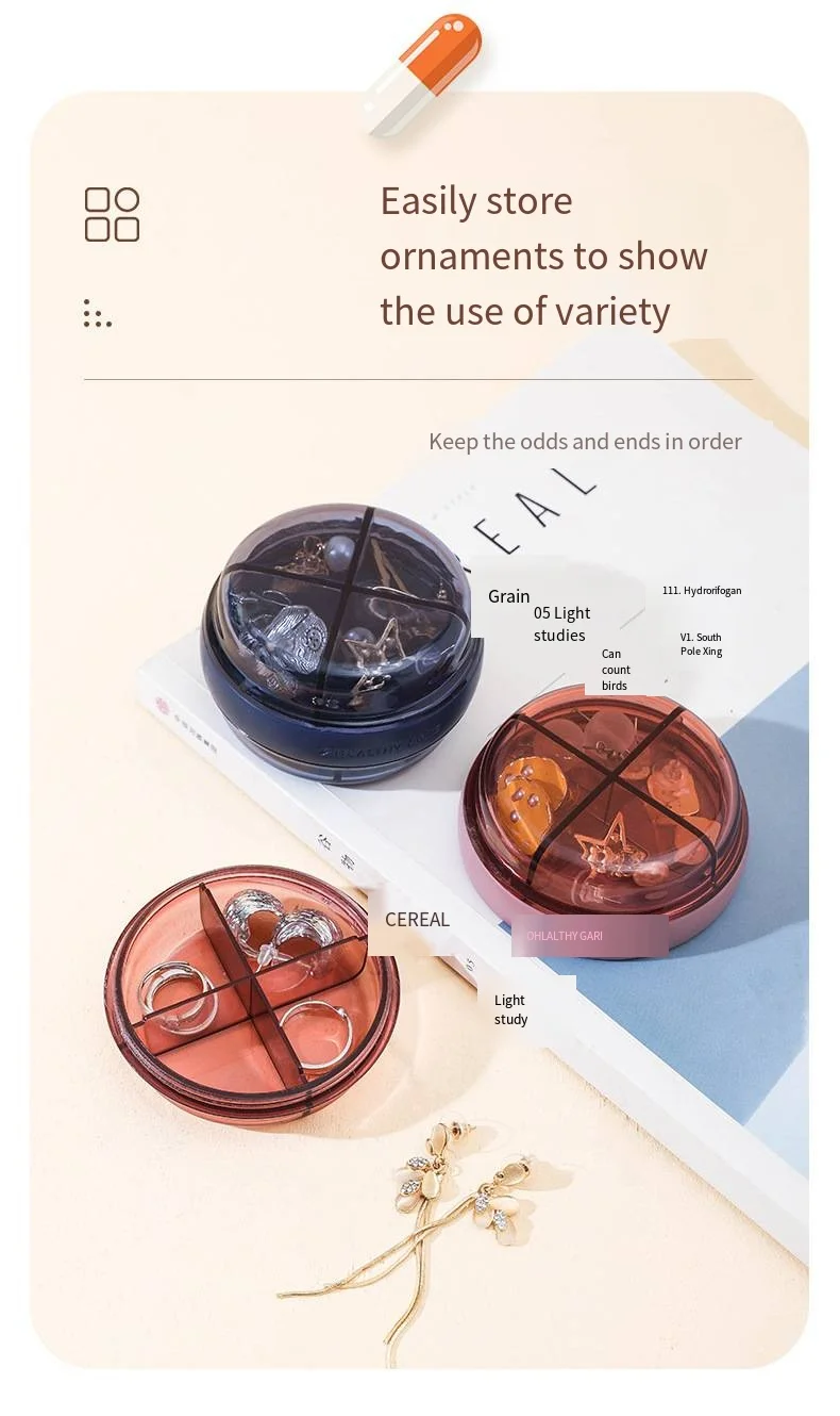 New double-layer mini portable medicine box is a round sealed moisture-proof medicine box supplier