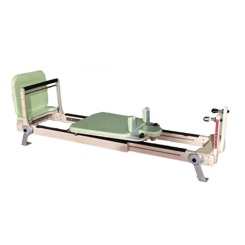 Folding Pilates Reformer Machine Maple Telescopic Pilates Reformer
