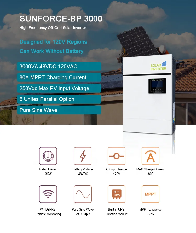 500V PV Input Off Grid Interactive Solar Inverter Hybrid 5000W Suitable for Lithium Battery BMS
