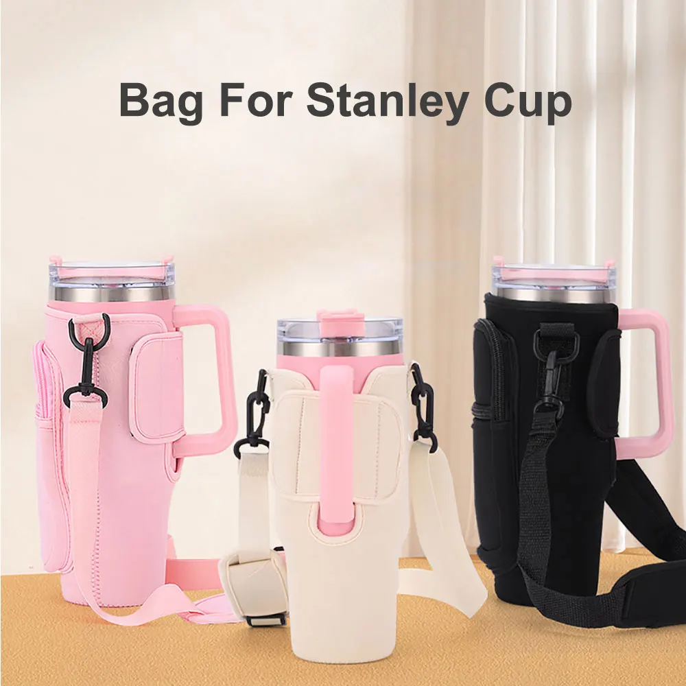 Gift Selection Travel Sleeve Pouch Bag For Stanley Cup 40Oz With Handle Tumbler Water Bottle Thermal Case Phone Adjustable Strap supplier