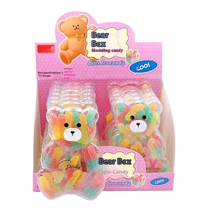 Bear-Boxed High-Appearance Fruity Flavored Chocolate Candy Pearl Stone Hard Snacks for Children's Leisure Bottles Included