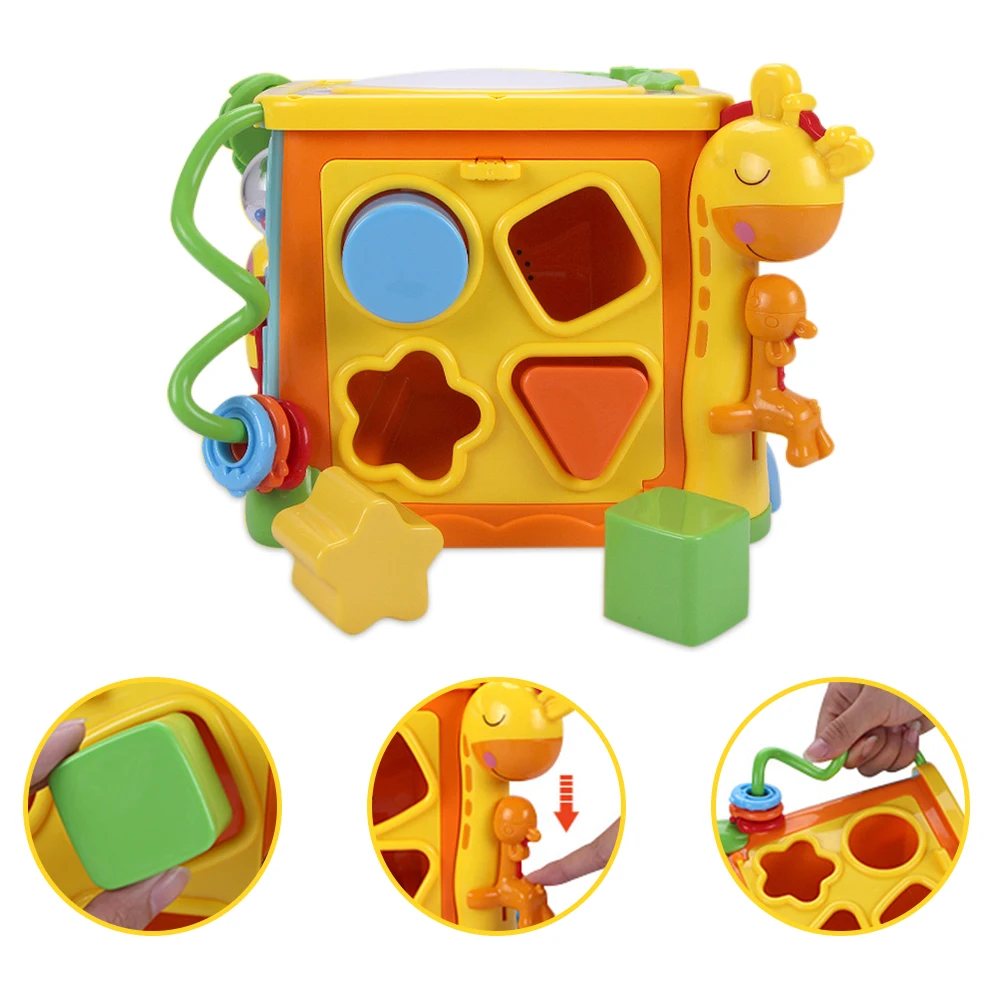 5 in 1 Colorful Musical Learning Cube Toys Baby Gift Drum Activity Educational for Kids