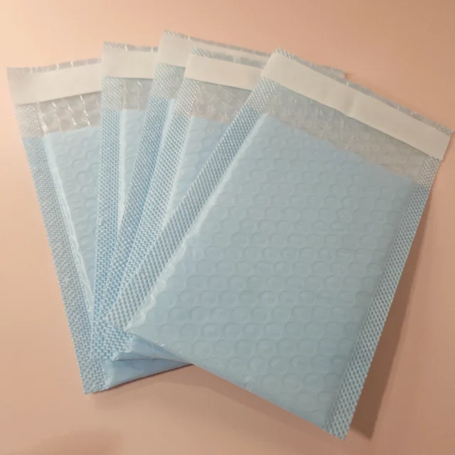 Custom Logo Printed Stand Heavy Duty Packaging Moisture-Proof Bubble Wrap Blue Plastic Bubble Bag for Baby Products