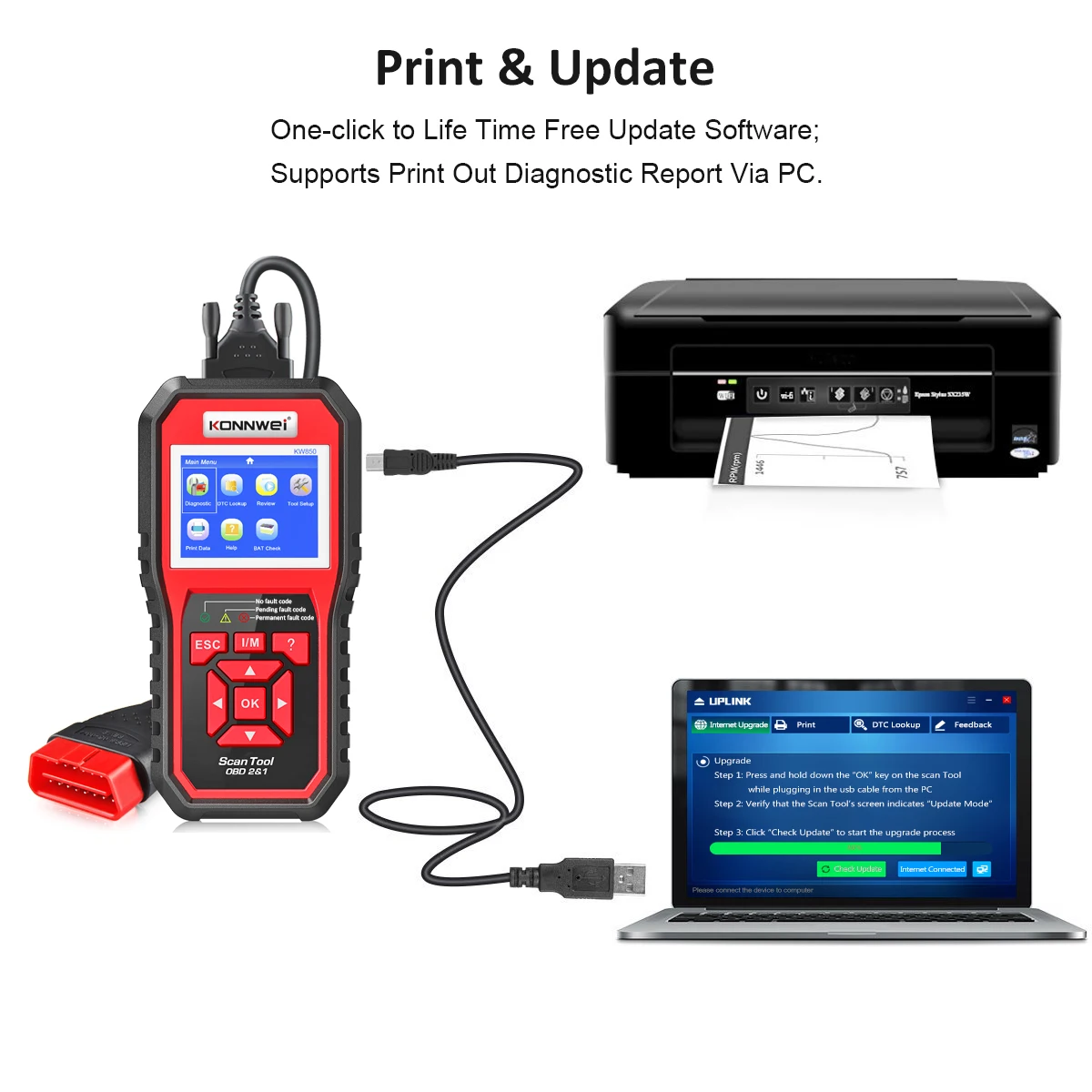 konnwei kw850 professional obd2 scanner automotive