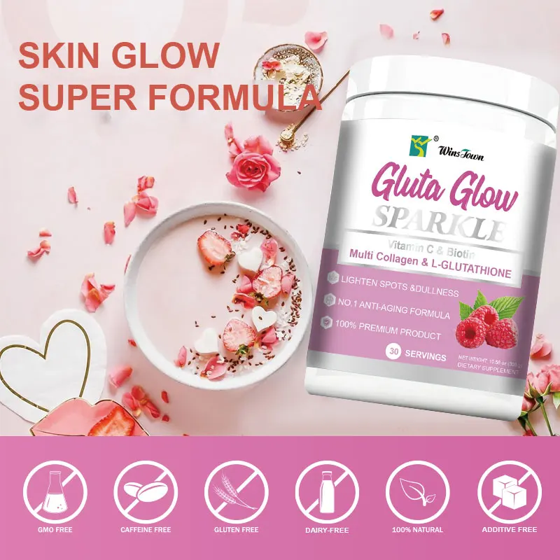 Y34 Gluta White Sparkle Glow Collagen Peptides Powder Sachet Thailand Malaysia Collagen Powder for Skin Elasticity Whitening