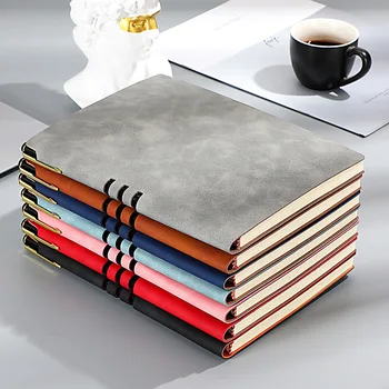 Faux Leather Note Book Customized Logo Soft Cover PU Leather Notebook Student Gift A5 Diary for Business Gift