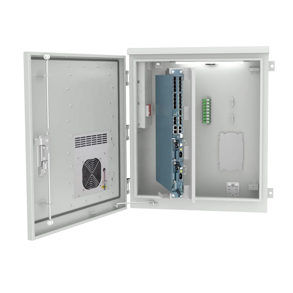 Outdoor FTTH Telecom Cabinet for Fiber Network 1U Height with IP65 Waterproof SC LC Optical Fiber Connectors Used for OLT ODF