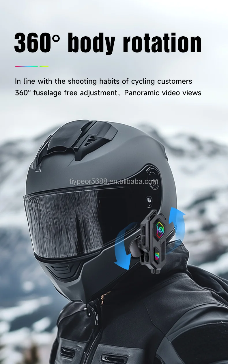 product tiypeor bluetooth hd camera recorder rgb colors motorcycle tf card fm radio 360 rotatable tape light motorcycle helmet headset-6